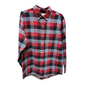 Red Head Brand Plaid Long Sleeve Flannel Shirt Mens Size Large Pocket Bass Pro